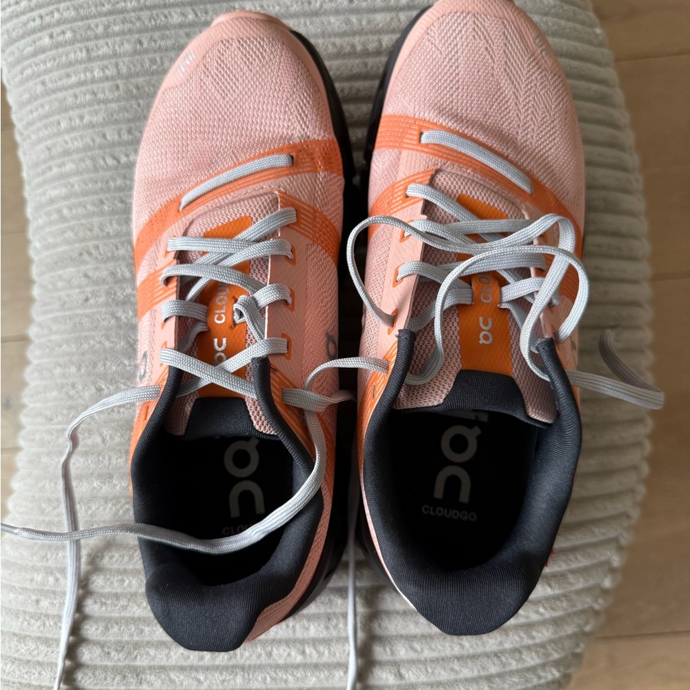 On Cloudgo Pink and Orange Running Shoes